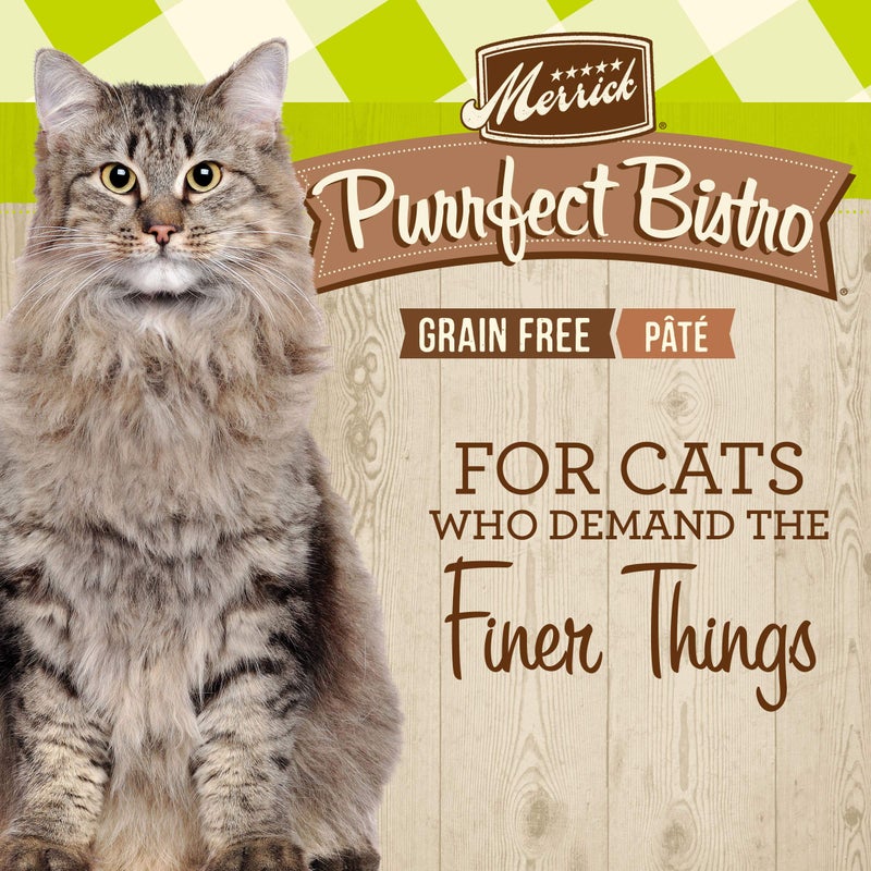 Merrick Purrfect Bistro Grain Free Premium Soft Canned Pate Adult Wet Cat Food, High Protein Turkey Recipe - (Pack of 24) 3 oz. Cans - Image 3